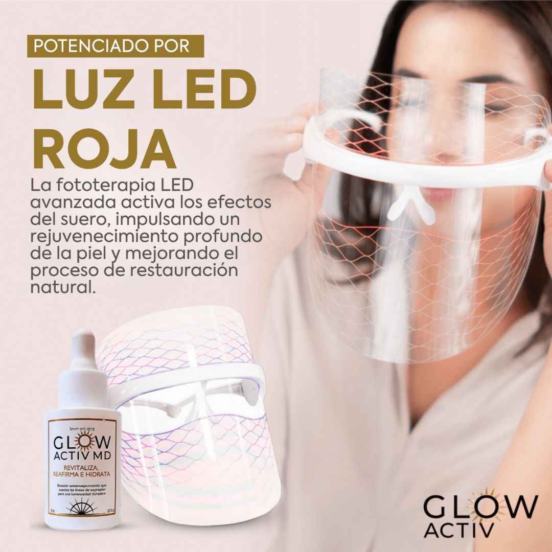 Màscara Facial Terapia de Luz LED 7 colores Glow Activ